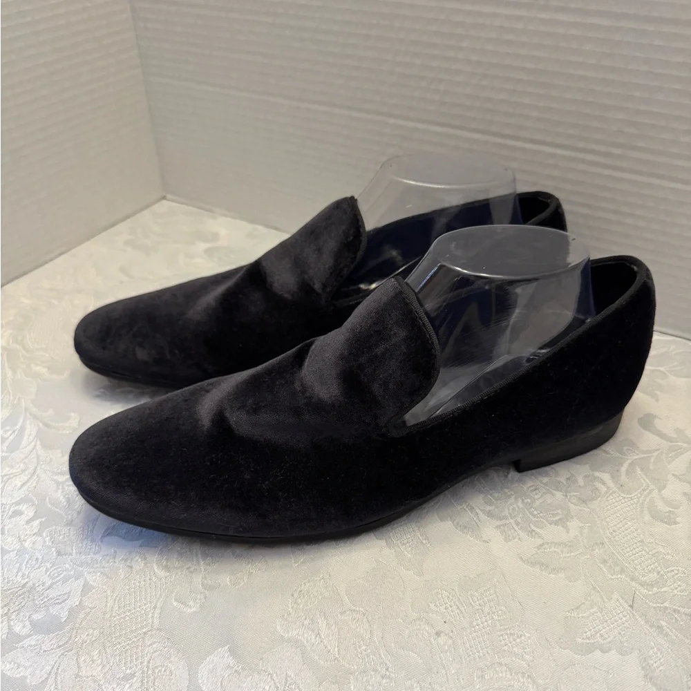 Steve Madden Men’s 8‎ Laight black velvet loafer smoking slipper shoe sleek